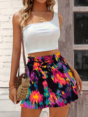 Graffiti Print Vacation Shorts Women's Clothing