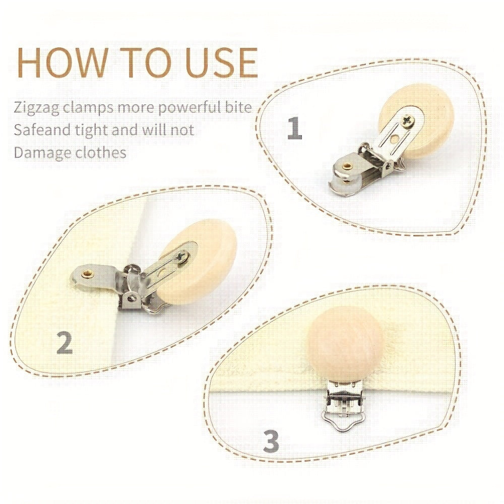Natural Beech Wood Pacifier Clips Teething Grasping Toy DIY Accessory