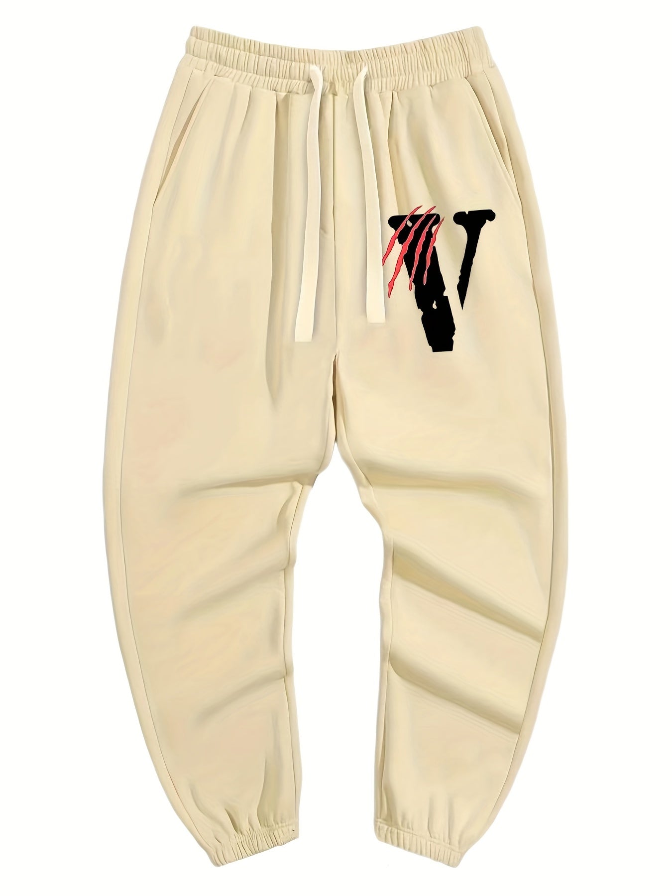 Men's Letter & Scratches Graphic Joggers Pants with Pockets