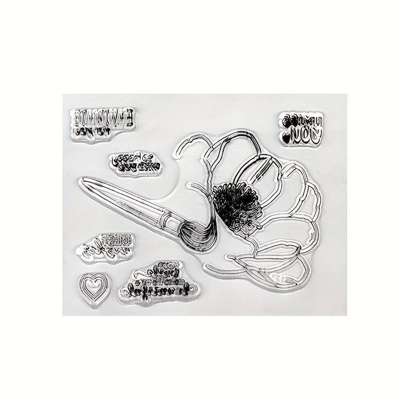1pc Painting Pen Flower DIY Silicone Transparent Seal