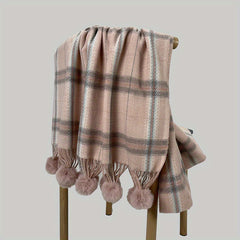 Plaid Scarf Faux Cashmere Shawl Casual Head Wrap Gift For Mother