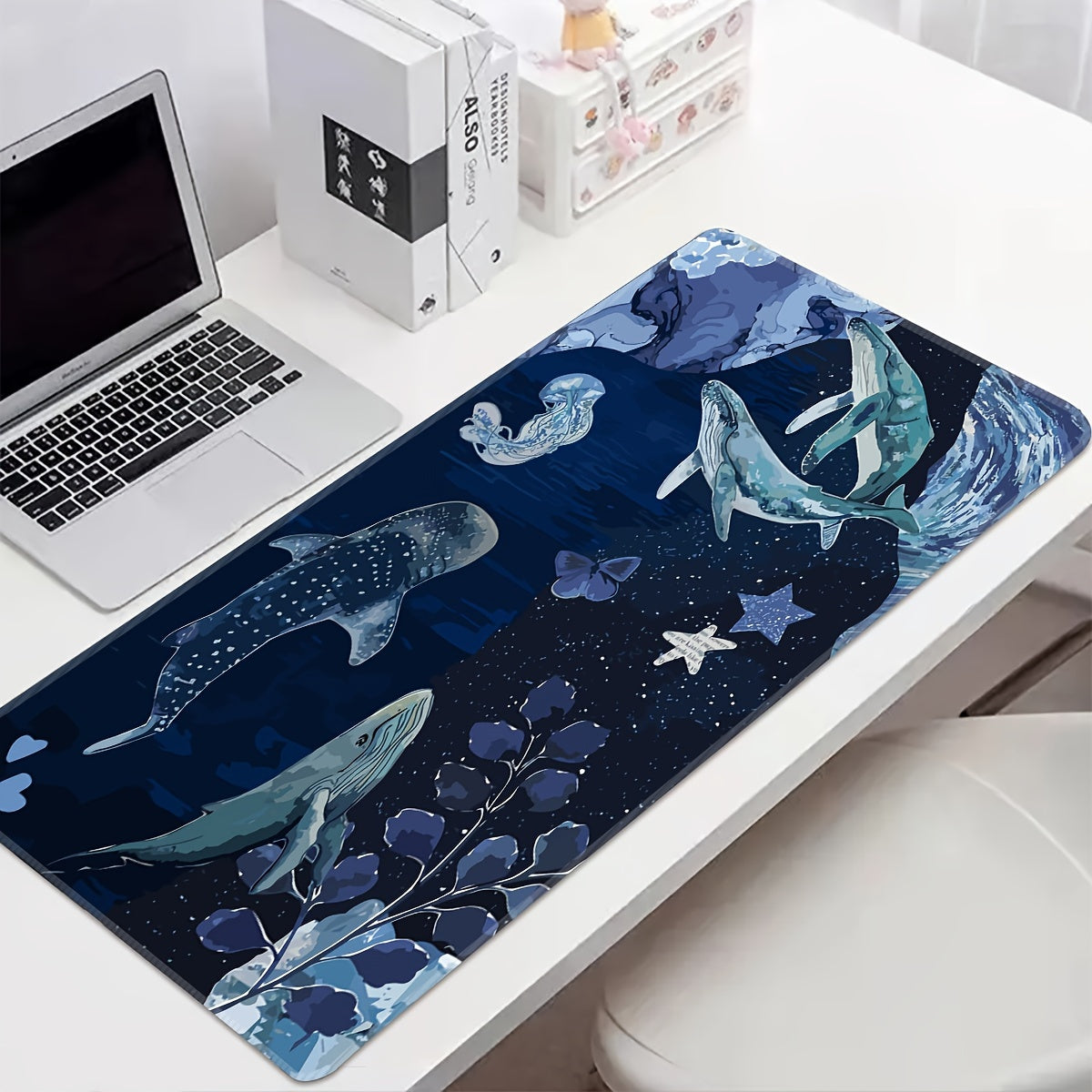 Deep Sea Whale Large Mouse Pad Non Slip Washable Rubber Material