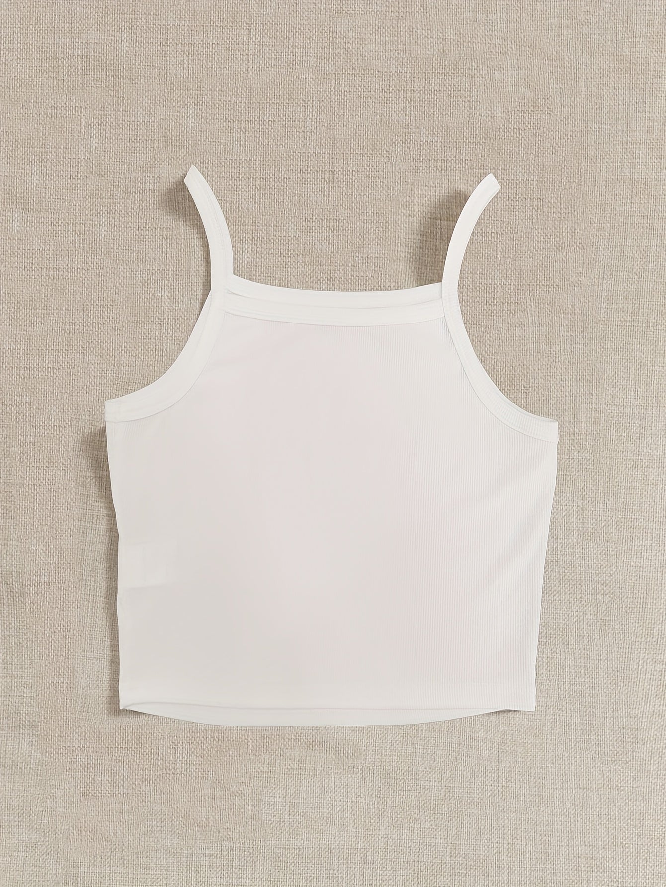 Ribbed Crop Spaghetti Strap Top Y2K Sexy Sleeveless Cami Top