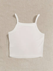 Ribbed Crop Spaghetti Strap Top Y2K Sexy Sleeveless Cami Top