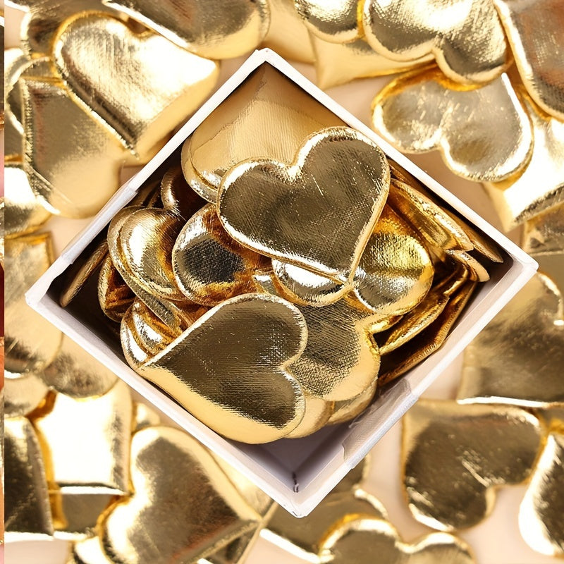 50pcs Golden 3D Sponge Heart Flower Throwing