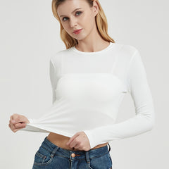Women's Activewear Solid Crew Neck Yoga Fitness T-Shirt