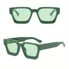 Large Square Frame Sunglasses Gradient Lens Wide Temple UV400