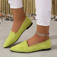 Women's Pointed Toe Loafers Slip On Flat Shoes