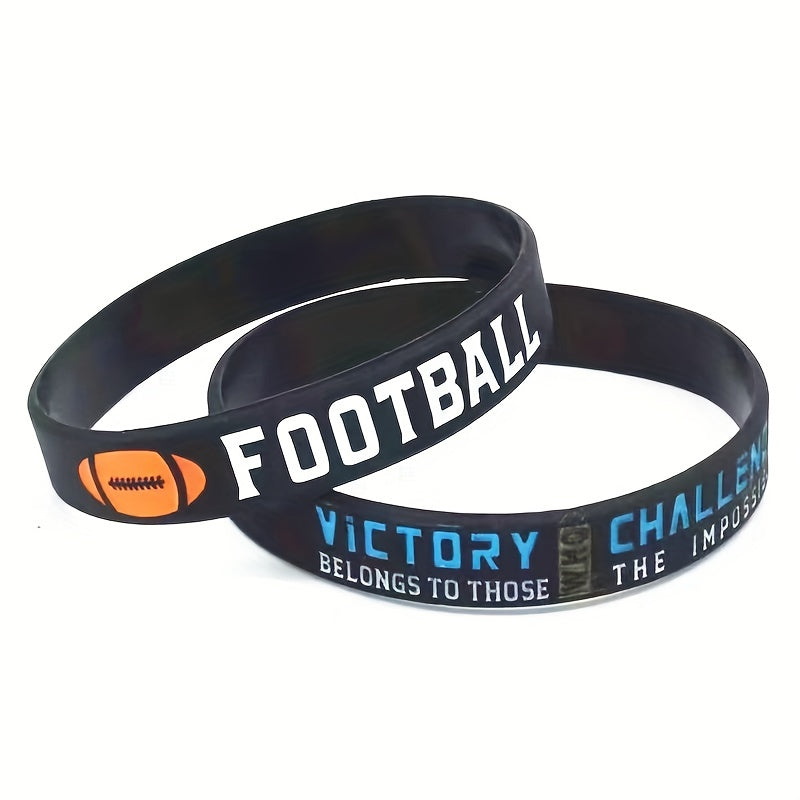 Football Rugby Believe You Can Victory Never Give Up Silicone Wristband