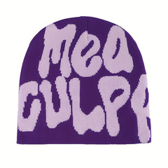 Mea Culpas Casual Men's Jacquard Knitted Hat Y2k Beanie Caps