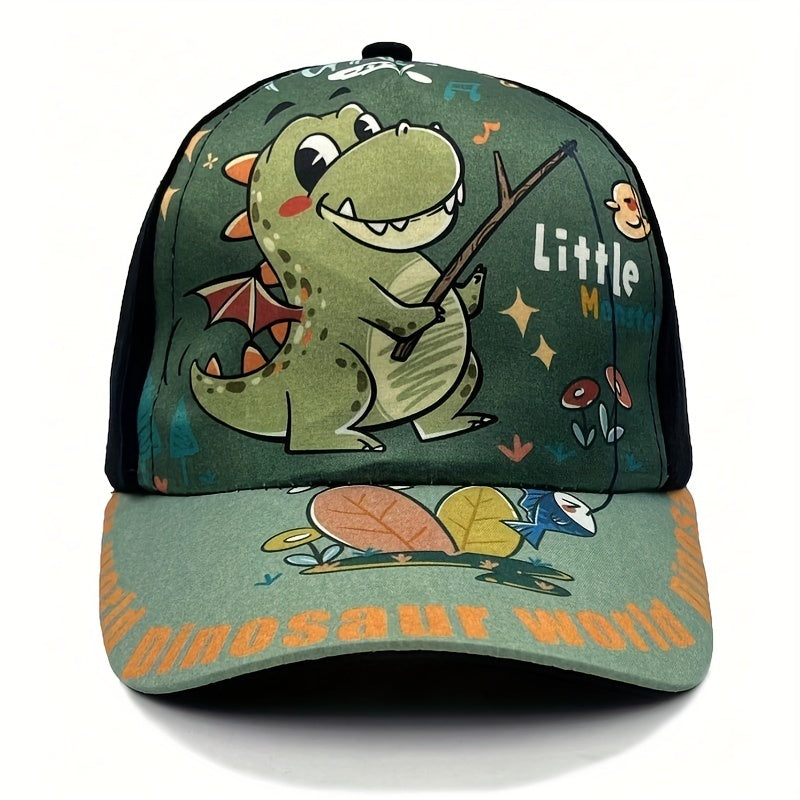 Dinosaur & Letter Graphic Baseball Cap for Toddler Kids