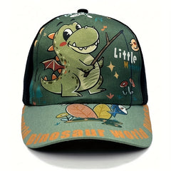 Dinosaur & Letter Graphic Baseball Cap for Toddler Kids