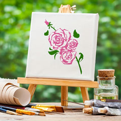 Rose Flower Plastic Stencil for DIY Painting on Boards Canvas