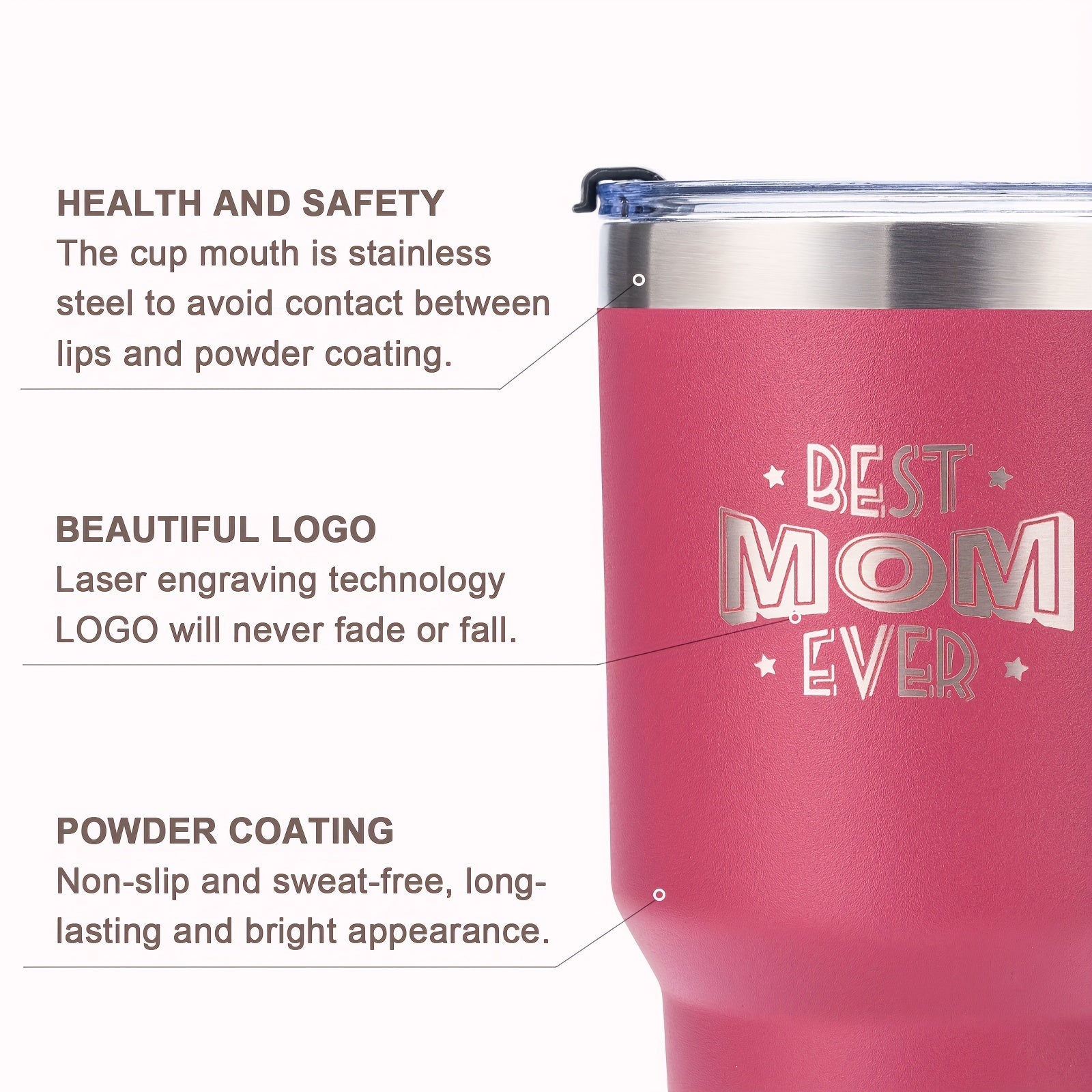 30oz Vacuum Insulated Tumbler with Lid for Outdoor Sports