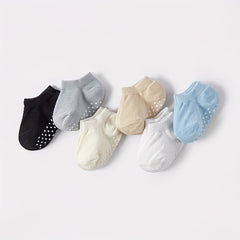 6 Pack Baby Ankle Socks Toddler Non Slip Low Cut Socks with Grip Cotton Blend