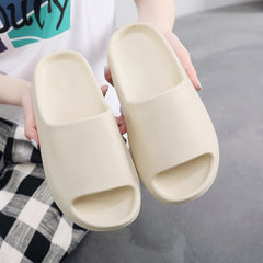 Solid Pillow Sandals Open Toe Quick Drying Slip On Slide Sandals