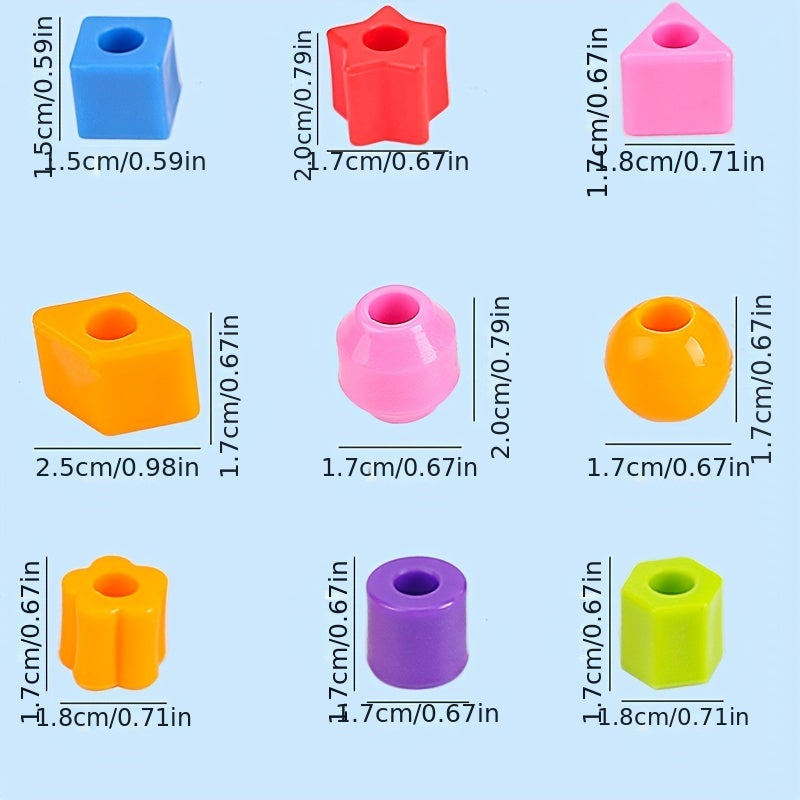 Kids Bead & Block Toys for Concentration Training Random Shapes Mixed