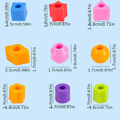 Kids Bead & Block Toys for Concentration Training Random Shapes Mixed