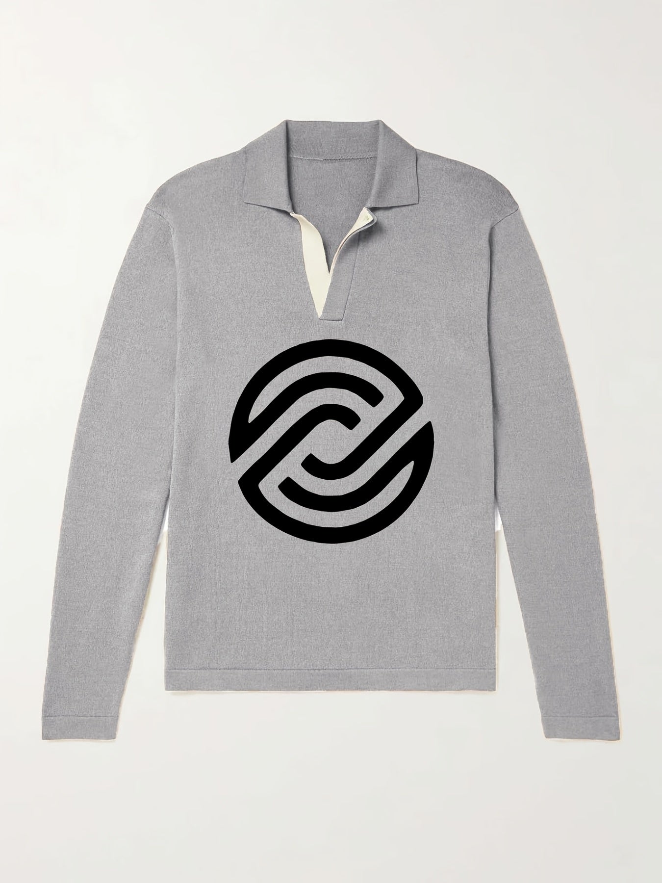 Geometric Pattern Knit Polo Shirt Men's Casual Pullover Sweater