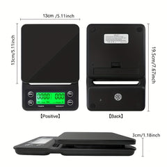 3KG 5KG Digital Coffee Baking Scale with Timer Easy to Use