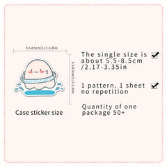 50pcs Romantic Stickers for Laptops Guitars & More Heart Flower & Star Design