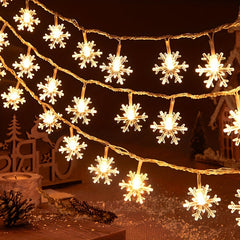 Snowflake LED String Lights 10 Lights 1.5m