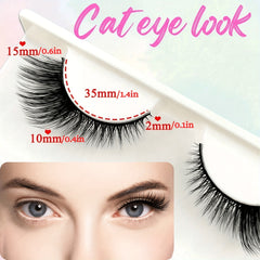 Cat Eye Lashes 5 Pairs Lengthening Curling Fluffy False Eyelashes