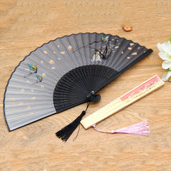 1pc Folding Fan Bamboo Chinese Style Small Fan Folding Fan Gift Fan Summer Fan