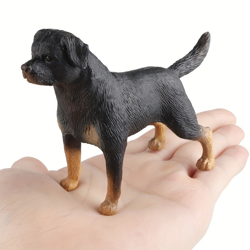 Dog Figurines Toy Plastic Puppy Figures Playset Hand Painted