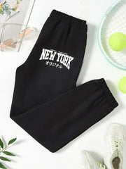 Girls Letter YORK Joggers Sweatpants Kids Clothes