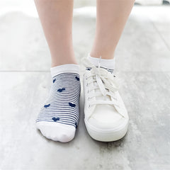 5 Pairs Heart Pattern Ankle Socks Women's Stockings