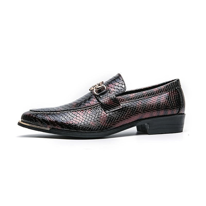 Textured Loafer Shoes Men's Almond Toe Slip-On Spring Summer