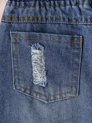Girls Wide Leg Ripped Jeans