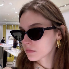 Small Frame Cat Eye Sunglasses Vintage Lightweight Sunshade Eyeglasses