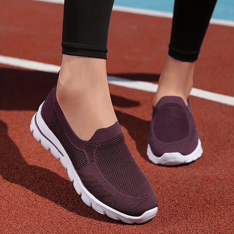 Women's Knitted Flat Shoes Soft Sole Slip On Sock Sneakers