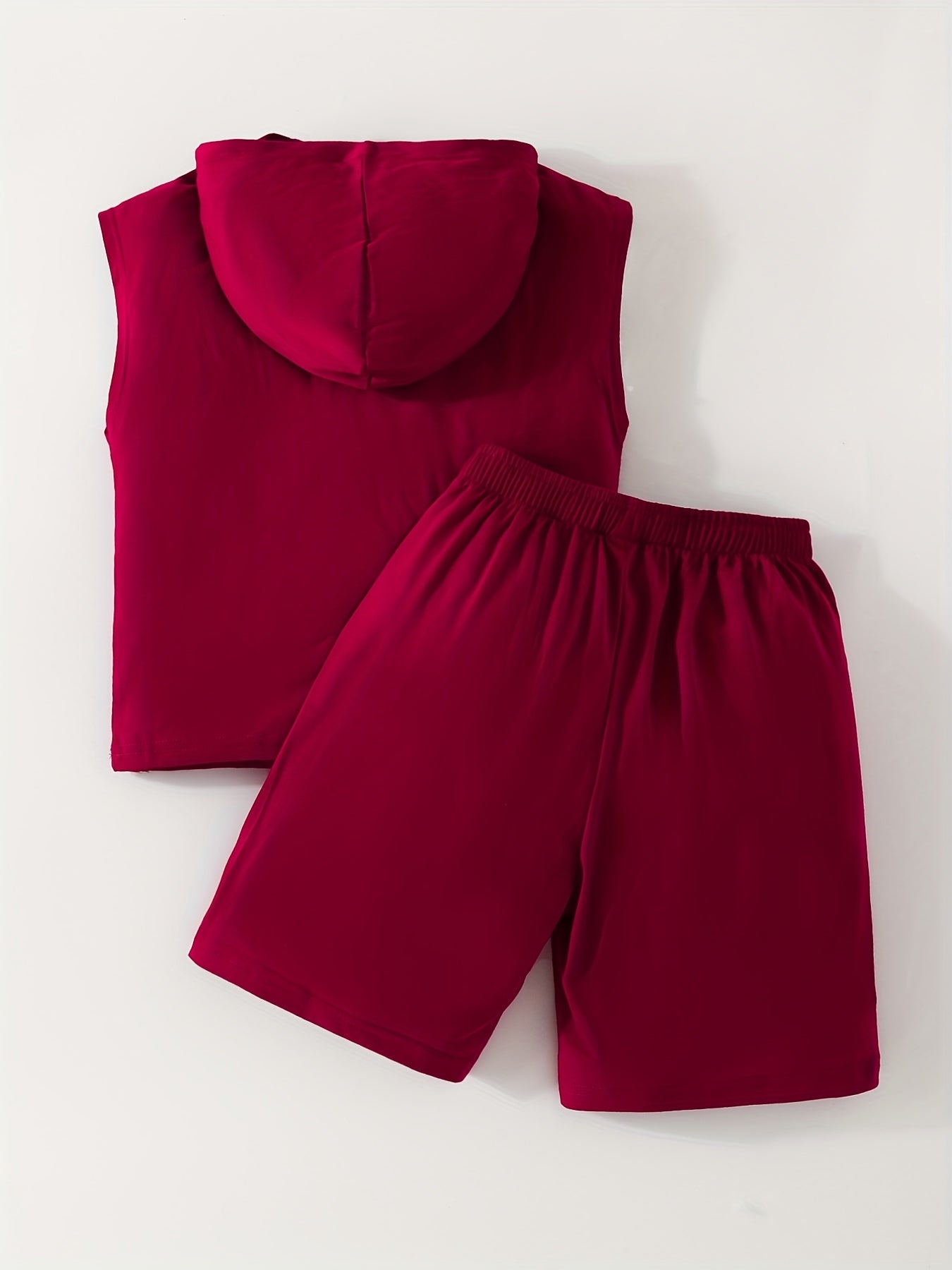 Boys Casual Hooded Tank Top & Shorts Set Summer Clothes