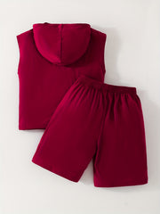 Boys Casual Hooded Tank Top & Shorts Set Summer Clothes