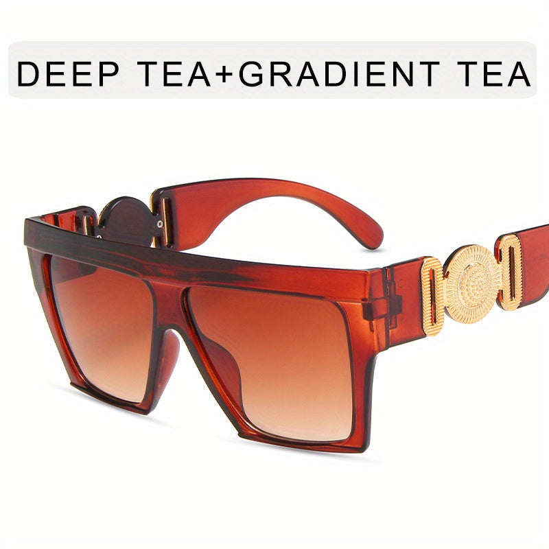 Flat Top Square Sunglasses UV400 Sun Shades for Summer Beach Travel