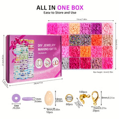 12000pcs DIY Bracelet Charm Kit 120 Colors Polymer Clay Beads for Jewelry Making