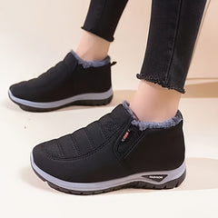 Women's Faux Fur Winter Snow Boots Anti slip Comfy Slip on Shoes