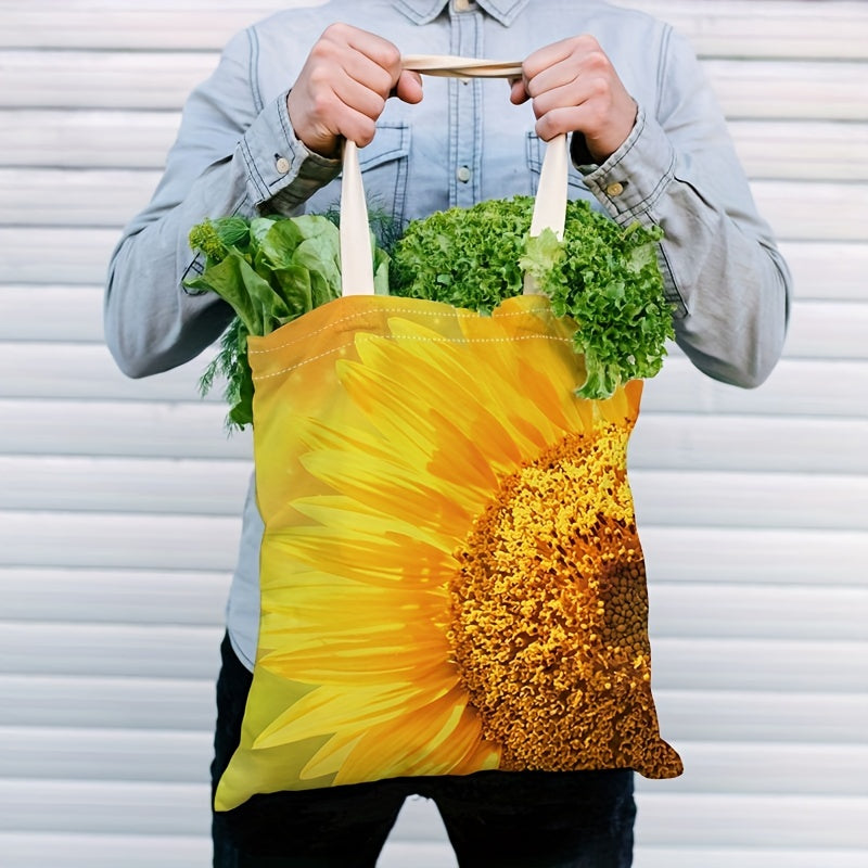 Sunflower Series Printed Eco Friendly Shopping Tote Bag