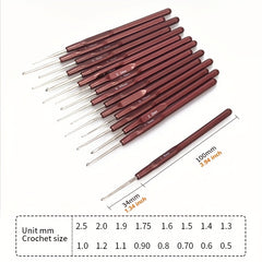 16pcs Crochet Hook Knitting Needles Set 0.5mm-2.5mm Yarn Sweater Weave Needles