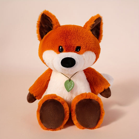 Plush Toy Set Panda Fox & Elephant Stuffed Animals Green Hearts Soft Polyester