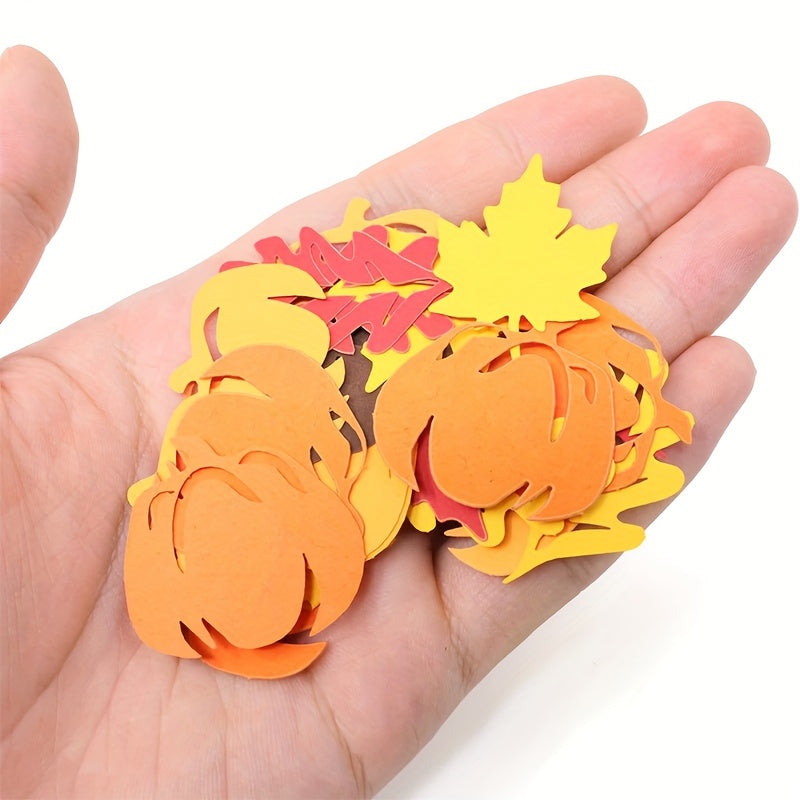 Thanksgiving Party Decoration Confetti Autumn Wheat Leaf Pumpkin Pine Cone