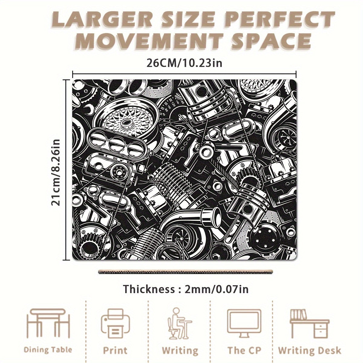 Automobile Car Parts Non Slip Rubber Mouse Pad 30x70cm