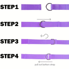 6-8 Ft Yoga Strap Adjustable D Ring Buckle Cotton Yoga Belt