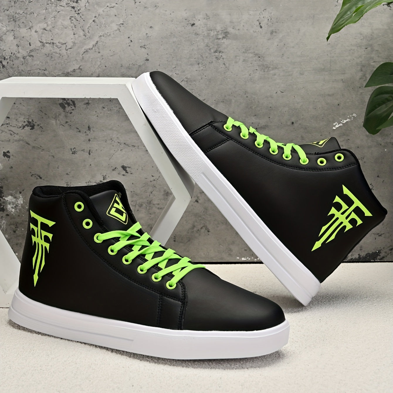 Men's Symbol High Top Skate Shoes Lace Up Platform Sneakers