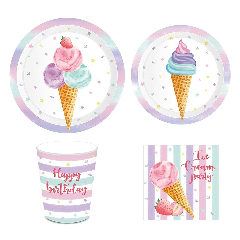 Football Sunday Party Ice Cream Disposable Tableware & Paper Plates