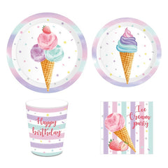 Football Sunday Party Ice Cream Disposable Tableware & Paper Plates