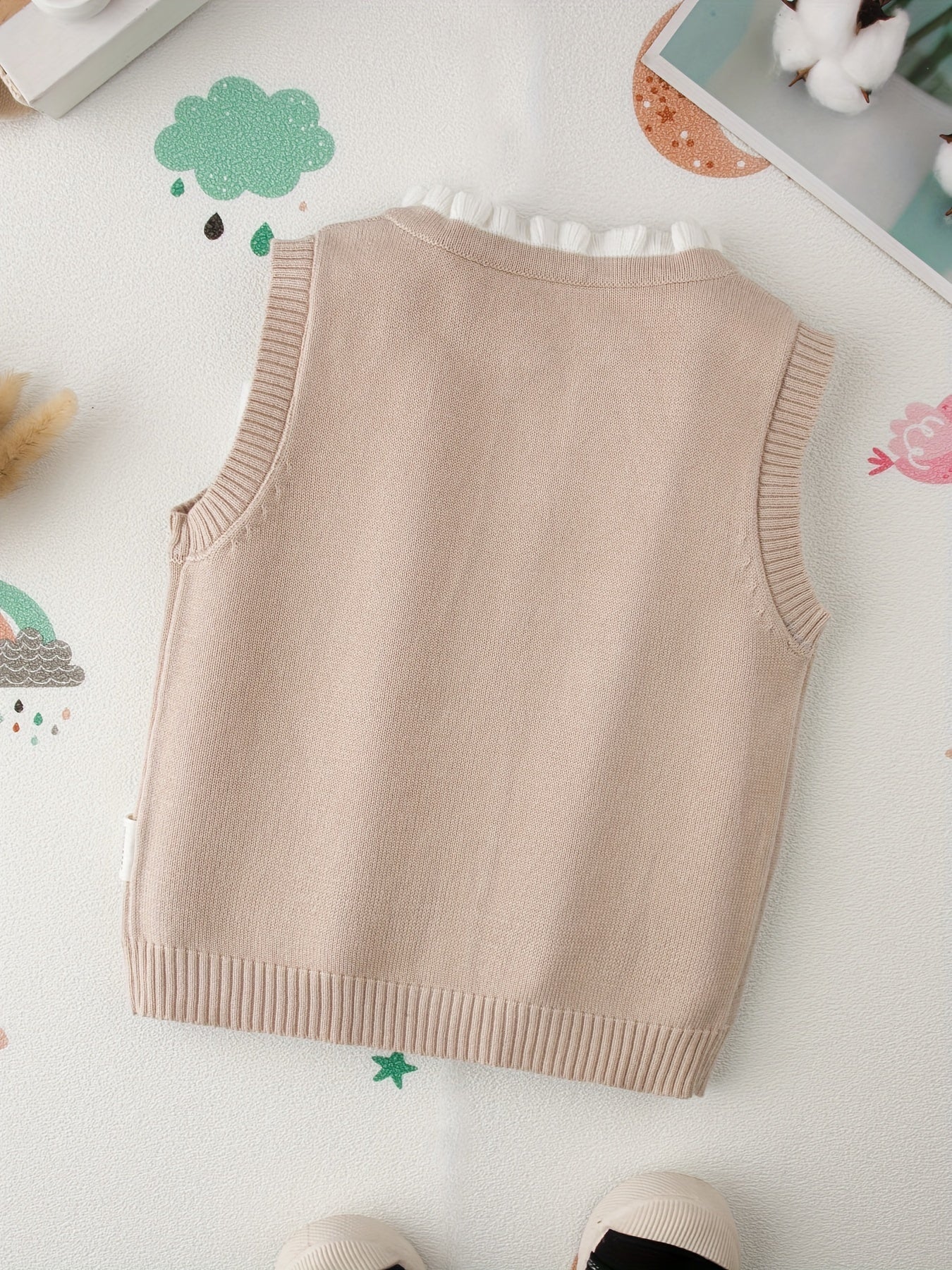 Cute Rabbit Embroidery Vest for Baby Girls